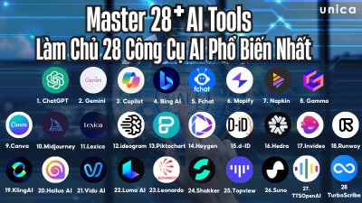 Master 28+ AI Tools - Làm Chủ 28 Công Cụ AI Phổ Biến Nhất